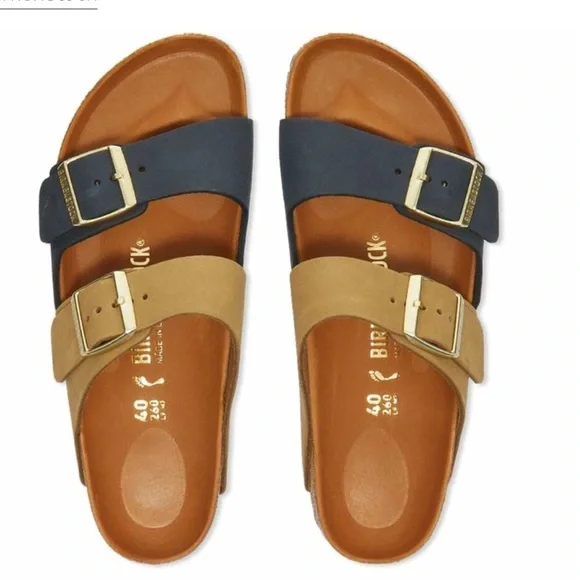 Birkenstock Women's Arizona Split HEX Sandals, Midnight
Blue, Tan, - Picture 2 of 15